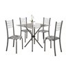 Conjunto de Mesa Tubular 70x70cm Tampo em Vidro com 4 Cadeiras Dany  - 2