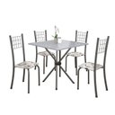 Ver imagem 2 de Conjunto de Mesa Tubular 70x70cm Tampo em Granito com 4 Cadeiras Dany Cinza/Arabesco/Martelado Prata/Ocre