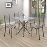 Conjunto de Mesa Tubular 70x70cm Tampo em Granito com 4 Cadeiras Dany  - 1