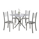 Ver imagem 2 de Conjunto de Mesa Tubular 70x70cm Tampo em Granito com 4 Cadeiras Dany Cinza/Paraopeba/Martelado Prata/Ocre