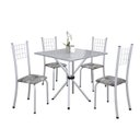 Ver imagem 2 de Conjunto de Mesa Tubular 70x70cm Tampo em Granito com 4 Cadeiras Dany Branco/Paraopeba/Martelado Perola/Ocre