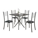 Ver imagem 2 de Conjunto de Mesa Tubular 70x70cm Tampo em Ardósia com 4 Cadeiras Dany Cinza/Preto Floral/Martelado Prata/Ardosia Indiano