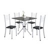 Conjunto de Mesa Tubular 70x70cm Tampo em Ardósia com 4 Cadeiras Dany  - 2
