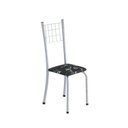 Ver imagem 5 de Conjunto de Mesa Tubular 70x70cm Tampo em Ardósia com 4 Cadeiras Dany Branco/Preto Floral/Martelado Perola/Indiano