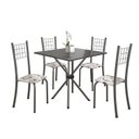 Ver imagem 2 de Conjunto de Mesa Tubular 70x70cm Tampo em Ardósia com 4 Cadeiras Dany Cinza/Arabesco/Martelado Prata/Indiano