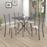 Conjunto de Mesa Tubular 70x70cm Tampo em Ardósia com 4 Cadeiras Dany  - 1