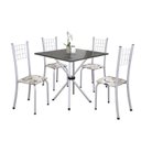 Ver imagem 2 de Conjunto de Mesa Tubular 70x70cm Tampo em Ardósia com 4 Cadeiras Dany