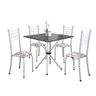 Conjunto de Mesa Tubular 70x70cm Tampo em Ardósia com 4 Cadeiras Dany  - 2