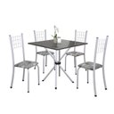 Ver imagem 2 de Conjunto de Mesa Tubular 70x70cm Tampo em Ardósia com 4 Cadeiras Dany 