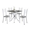 Conjunto de Mesa Tubular 70x70cm Tampo em Ardósia com 4 Cadeiras Dany  - 2