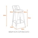 Ver imagem 2 de Banqueta Alta com Encosto Industrial em Aço Tolix Espresso Móveis