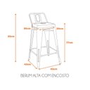 Ver imagem 2 de Banqueta Alta com Encosto Industrial em Aço Tolix Espresso Móveis