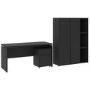 Ver imagem 3 de Conjunto de Escritório Office 3 Peças Mesa Gaveteiro Armário Hera - Via Nossa - Preto
