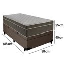 Ver imagem 3 de Cama Box Baú Suede Solteiro + Colchão Sereneprime Molas Ensacadas 88x188x69 Marrom