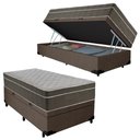 Ver imagem 1 de Cama Box Baú Suede Solteiro + Colchão Sereneprime Molas Ensacadas 88x188x69 Marrom