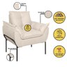 Poltrona Decorativa Luxo Recepção Clínica Estética Preto Cor:bege - 2
