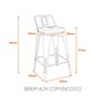 Banqueta Alta com Encosto Industrial em Aço Tolix Espresso Móveis - 2