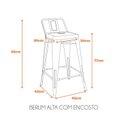 Ver imagem 2 de Banqueta Alta com Encosto Industrial em Aço Tolix Espresso Móveis