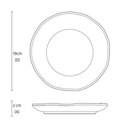 Jogo 6 Pratos Sobremesa 19cm Cerâmica Orgânico Preto Fosco P - 3
