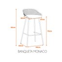 Ver imagem 2 de Banqueta Alta Polipropileno e Aço Mônaco Espresso Móveis