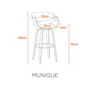 Ver imagem 2 de Banqueta Nicole Giratória Estofada com Encosto Couro Madeira Espresso Móveis