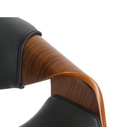 Banqueta Nicole Giratória Estofada com Encosto Couro Madeira Espresso Móveis - 5