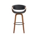 Ver imagem 3 de Banqueta Nicole Giratória Estofada com Encosto Couro Madeira Espresso Móveis