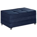 Ver imagem 1 de Puff Cama Solteiro Dobravel com Rodízios Lindecor Cor Azul Petróleo