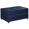 Puff Cama Solteiro Dobravel com Rodízios Lindecor Cor Azul Petróleo - 1