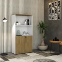 Ver imagem 4 de Armário Alto Estante com 02 Portas 161,5x80x42cm Wlae80 com Vermont Oak