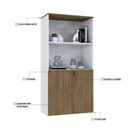 Ver imagem 5 de Armário Alto Estante com 02 Portas 161,5x80x42cm Wlae80 com Vermont Oak