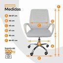 Ver imagem 2 de Cadeira de Escritório Esteirinha Mesh Ergonômica Giratória Branco