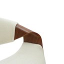 Ver imagem 5 de Banqueta Nicole Giratória Estofada com Encosto Tecido Madeira Espresso Móveis Branco/Nude