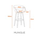 Ver imagem 2 de Banqueta Nicole Giratória Estofada com Encosto Tecido Madeira Espresso Móveis