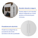 Ver imagem 5 de Cama Alta com Armário 4 Nichos 2 Portas 2 Prateleiras Branco