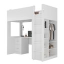 Ver imagem 2 de Cama com Armário 2 Portas e 4 Nichos 1 Mesa Escritório com 2 Gavetas Branco