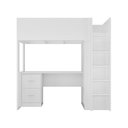 Ver imagem 7 de Cama com Armário 2 Portas e 4 Nichos 1 Mesa Escritório com 2 Gavetas Branco