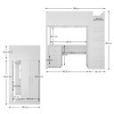 Ver imagem 3 de Cama com Armário 2 Portas e 4 Nichos 1 Mesa Escritório com 2 Gavetas Branco