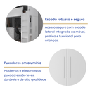 Ver imagem 5 de Cama com Armário 2 Portas e 4 Nichos 1 Mesa Escritório com 2 Gavetas Branco
