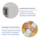 Ver imagem 6 de Cama com Armário 2 Portas e 4 Nichos 1 Mesa Escritório com 2 Gavetas Branco