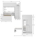 Ver imagem 3 de Beliche com Armário 2 Portas 4 Nichos 1 Mesa de Apoio 1 Gaveta 8299 Branco