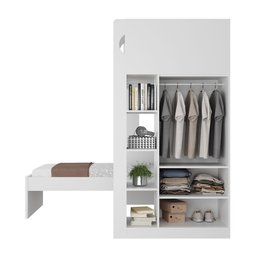 Beliche com Armário 2 Portas 4 Nichos 1 Mesa de Apoio 1 Gaveta 8299 Branco - 8 Beliche com Armário 2 Portas 4 Nichos 1 Mesa de Apoio 1 Gaveta 8299 Branco - 8