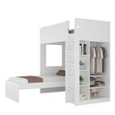 Ver imagem 2 de Beliche com Armário 2 Portas 4 Nichos 1 Mesa de Apoio 1 Gaveta 8299 Branco