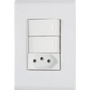 Ver imagem 1 de Conjunto 4x2 com 2 Interruptores Simples 10 a 250 V e 1 Tomada 2P+T 10 a 250 V Tramontina Liz Branco