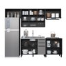 Cozinha Modulada Completa Fidelitá Mônaco 5 Peças 280cm 10 Portas 2 Gavetas sem Tampo Chumbo/tit - 2