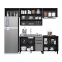 Ver imagem 2 de Cozinha Modulada Completa 5 Peças 280cm 9 Portas 3 Gavetas sem Tampo Mônaco Cinza Chumbo/Titânio
