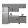 Cozinha Modulada Completa Fidelitá Mônaco 5 Peças 280cm 10 Portas 2 Gavetas sem Tampo Chumbo/tit - 3