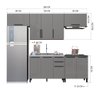 Cozinha Modulada Completa Fidelitá Mônaco 5 Peças 280cm 10 Portas 2 Gavetas sem Tampo Chumbo/tit - 4
