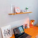 Ver imagem 1 de Prateleira de Parede Bracket Industrial 90cm Carvalho e Branco