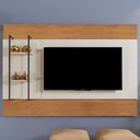 Ver imagem 1 de Painel para TV Até 65 Polegadas Granada 2 Prateleiras Naturalle/Off White - Mavaular
